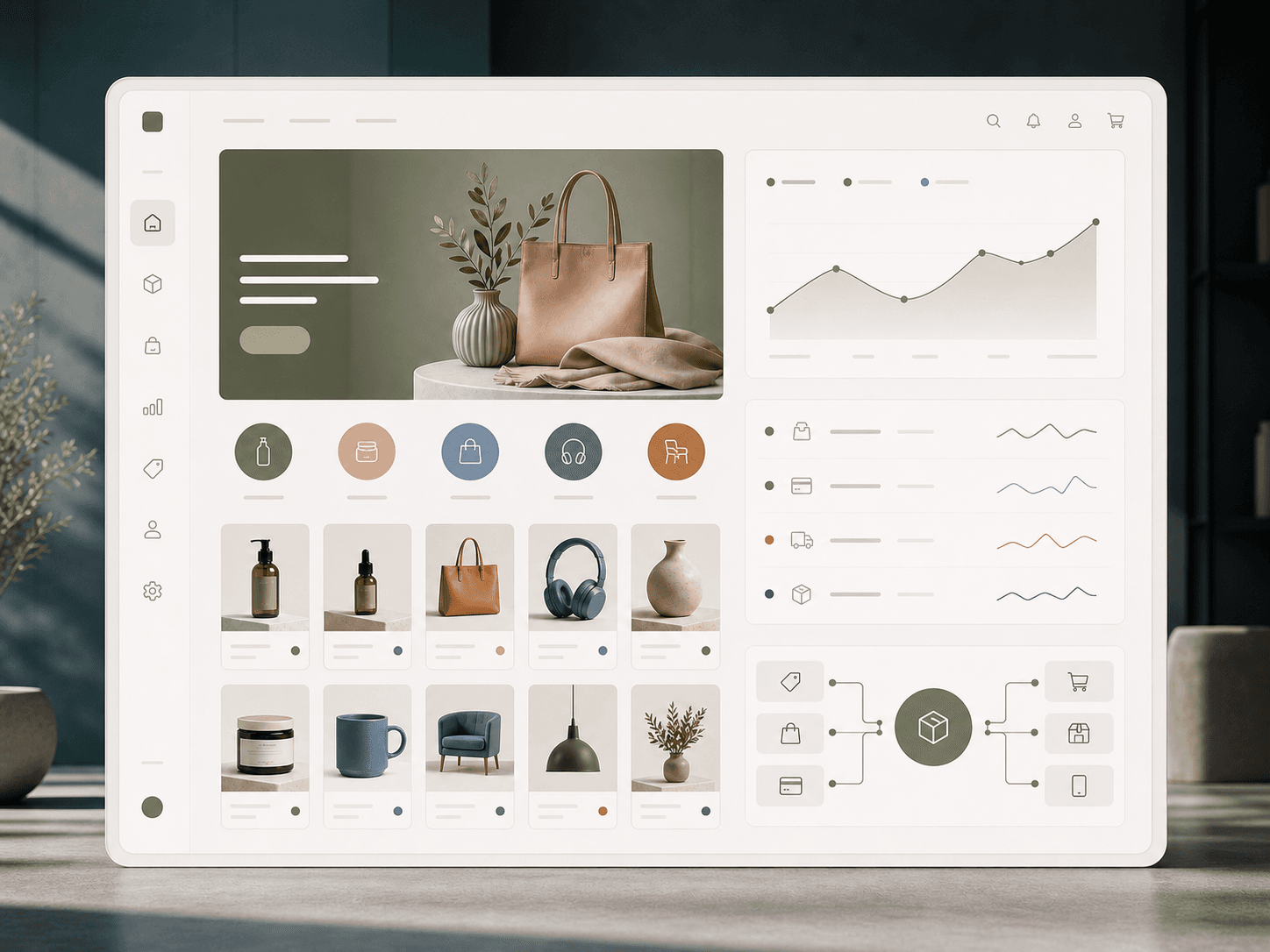 E-Commerce System mit Storefront, Produktkatalog, Bestellungen, Payment und Vertriebskanälen