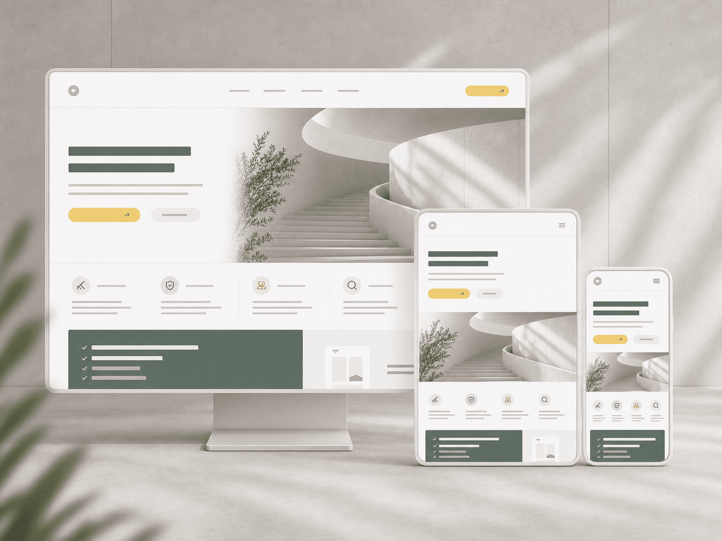 Responsive Webdesign mit konsistenten Ansichten für Desktop, Tablet und Smartphone