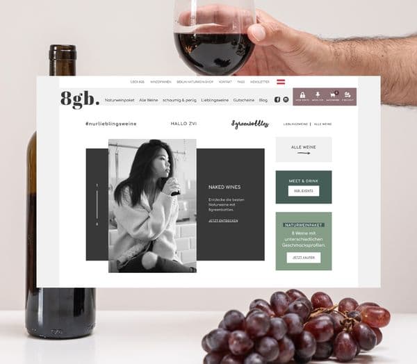 8greenbottles Projektvorschau des Online-Weinshops