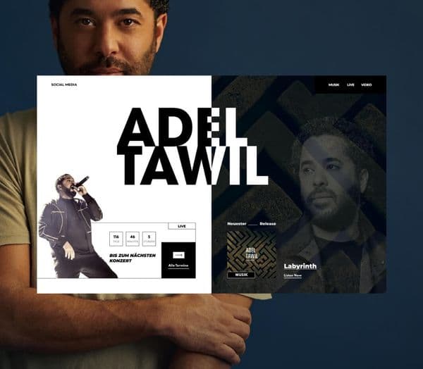 Adel Tawil Projektvorschau der Künstlerwebsite