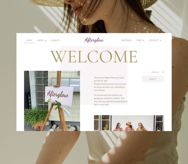 Afterglow portfolio preview of the fashion online shop