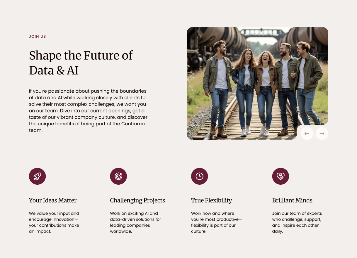 Contiamo - Website-Ansicht 1 des Corporate Website Relaunchs
