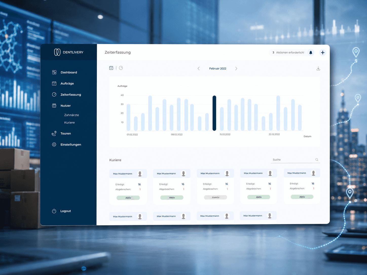 Dentlivery - Plattform-Ansicht 3 mit digitaler Prozesslogik