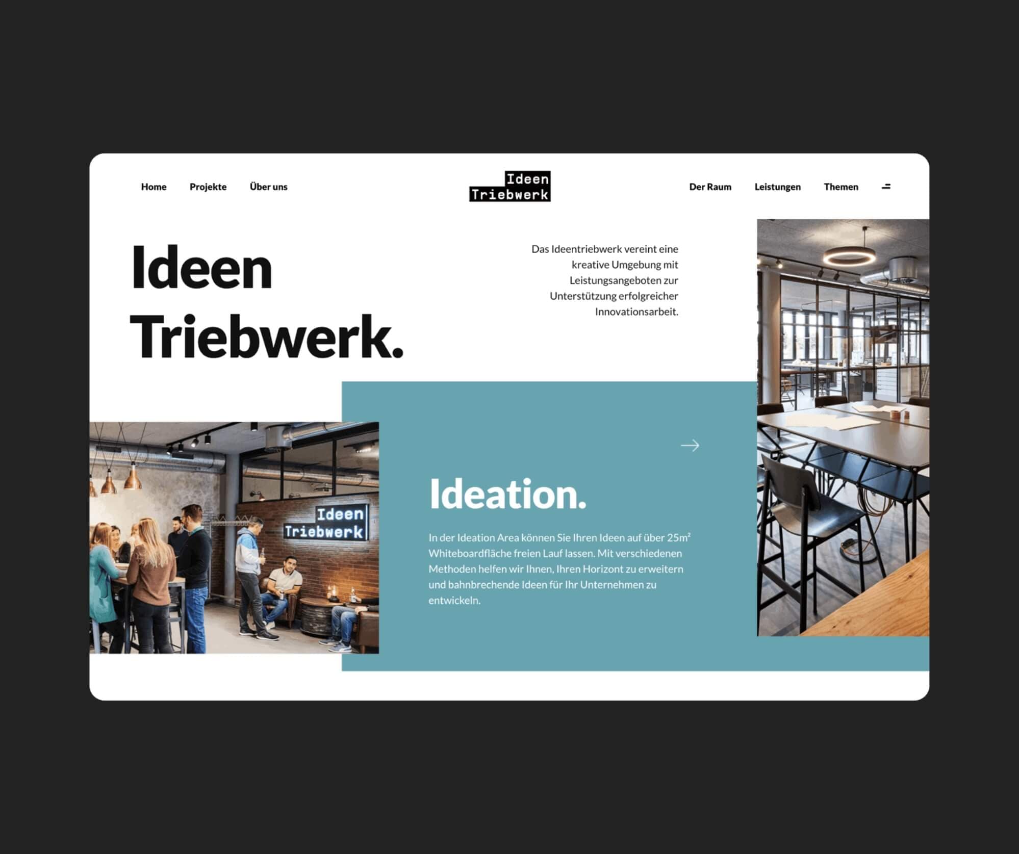 Fraunhofer Ideentriebwerk - Projektansicht der Website