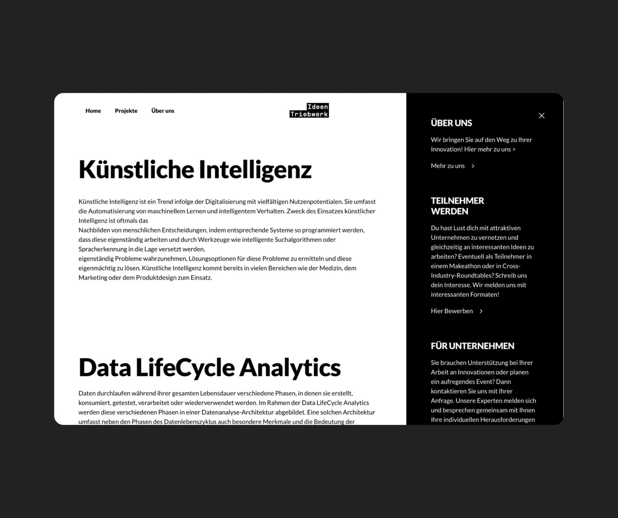 Fraunhofer Ideentriebwerk - Themenbereich der Website