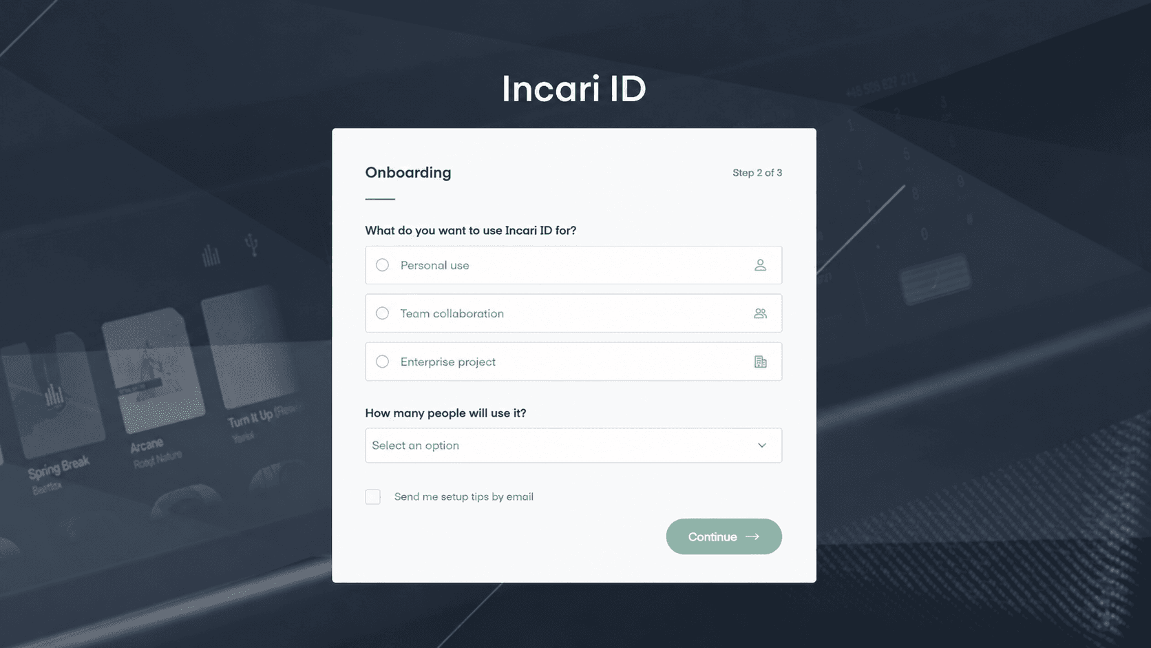Incari Custom Onboarding - View 1