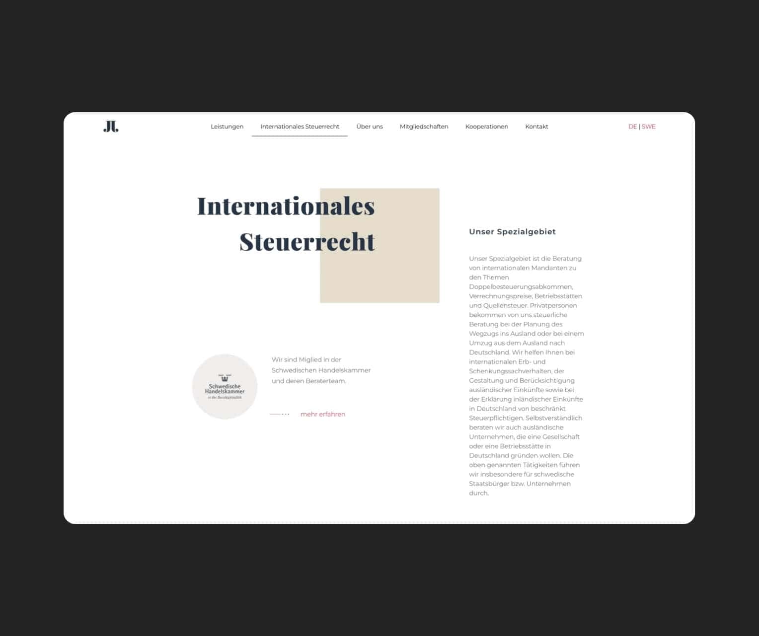 Johansson Steuerberatung - Branding und Corporate Design