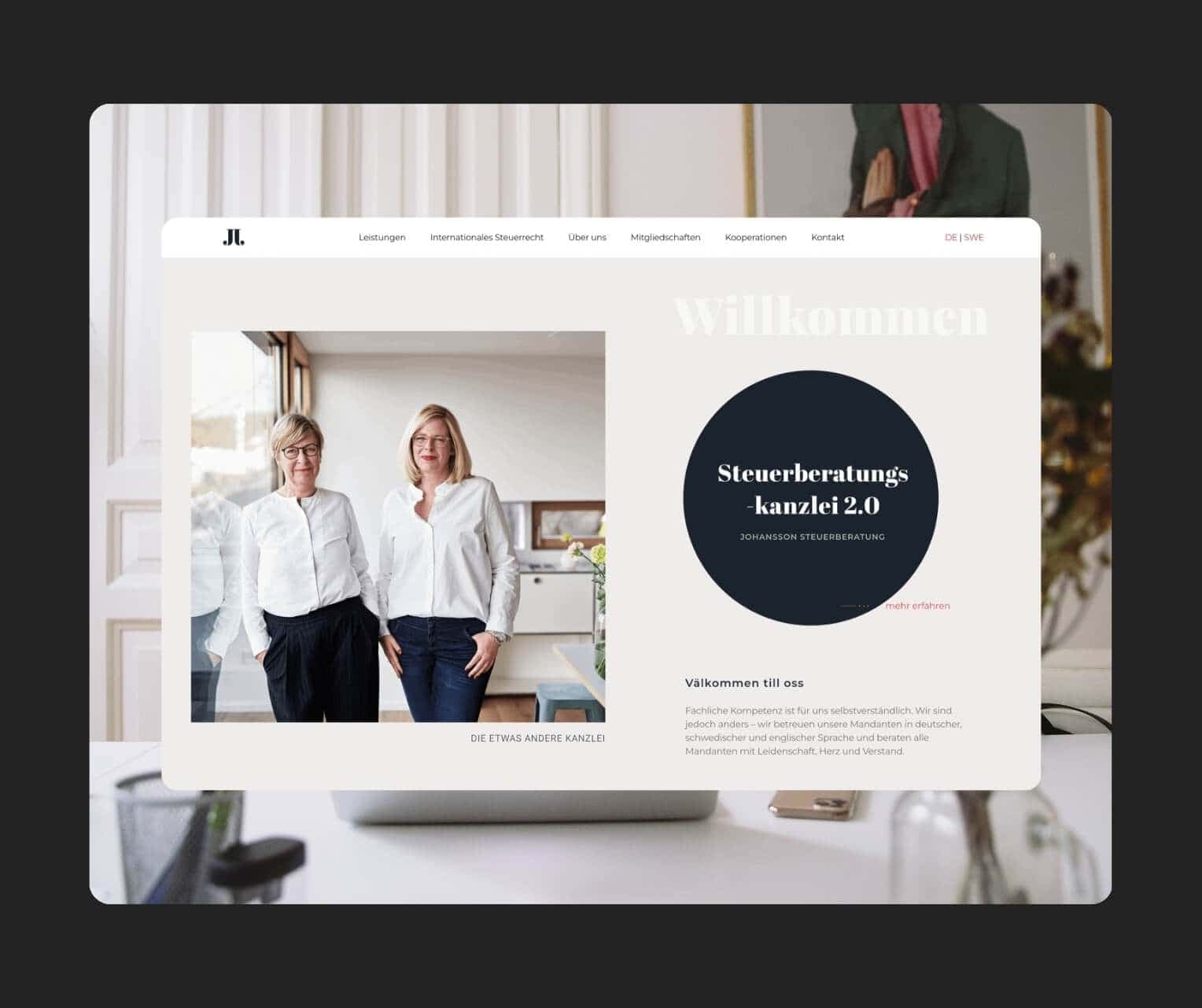 Johansson Steuerberatung - Projektansicht der Website