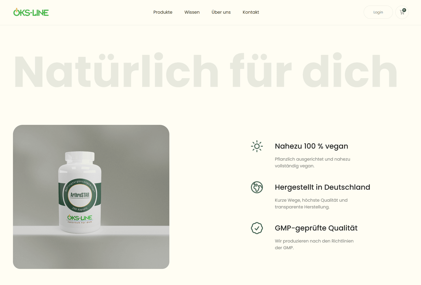 Öksline - Website-Ansicht 1 mit Informationsstruktur