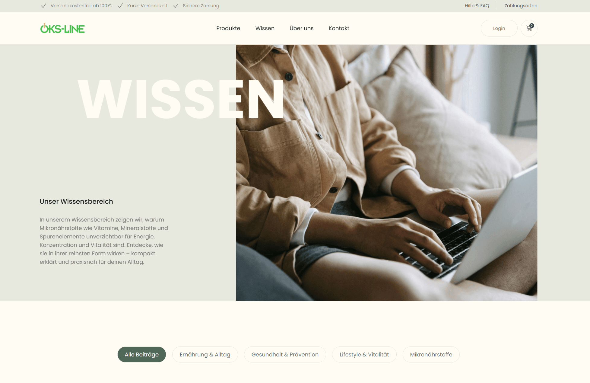 Öksline - Website-Ansicht 3 der Projektwebsite
