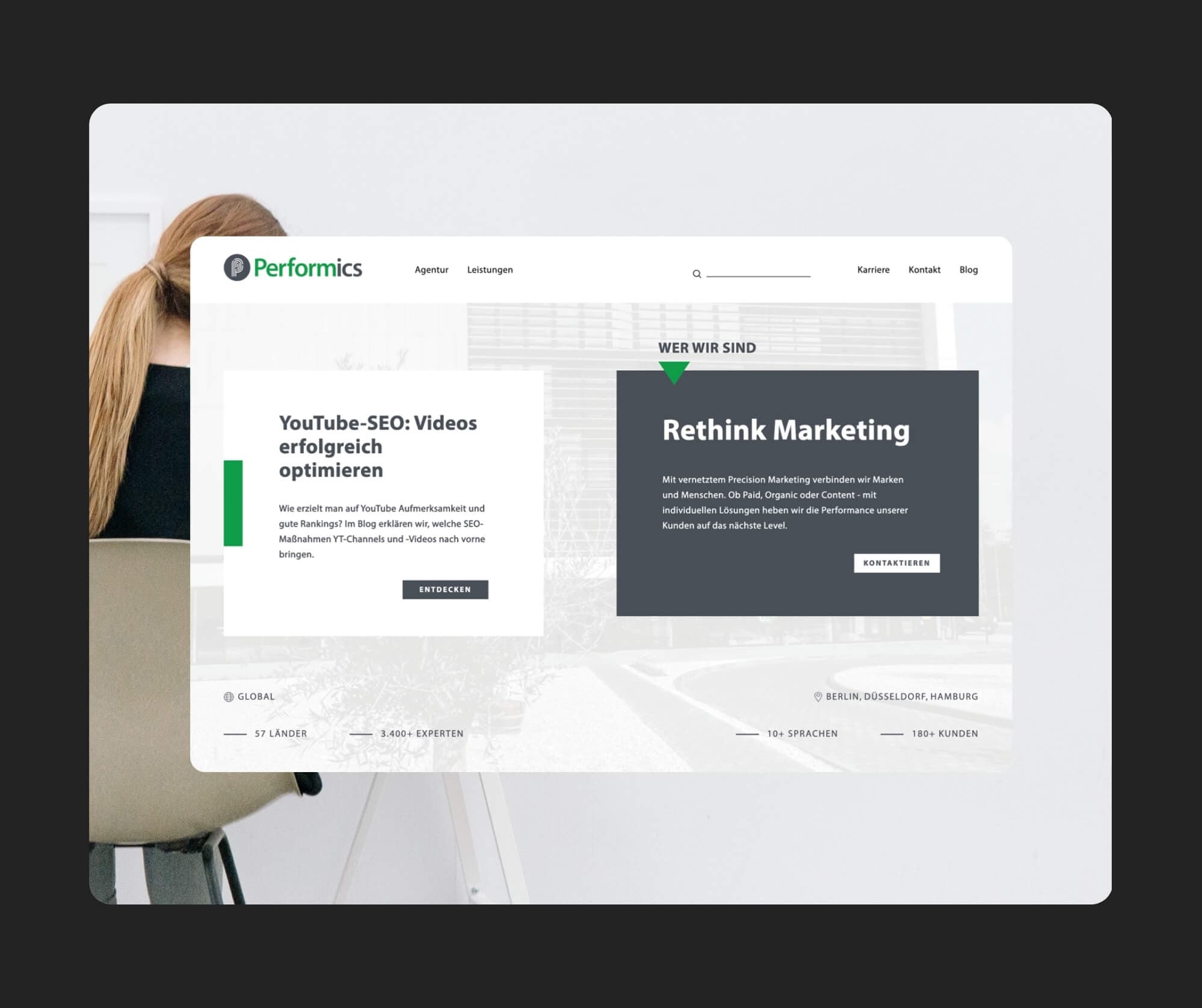 Performics - Projektansicht des Website Relaunchs