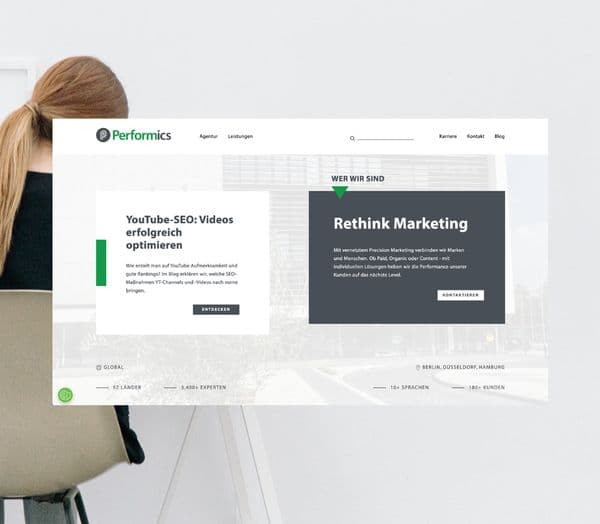 Performics Projektvorschau des Website Relaunchs