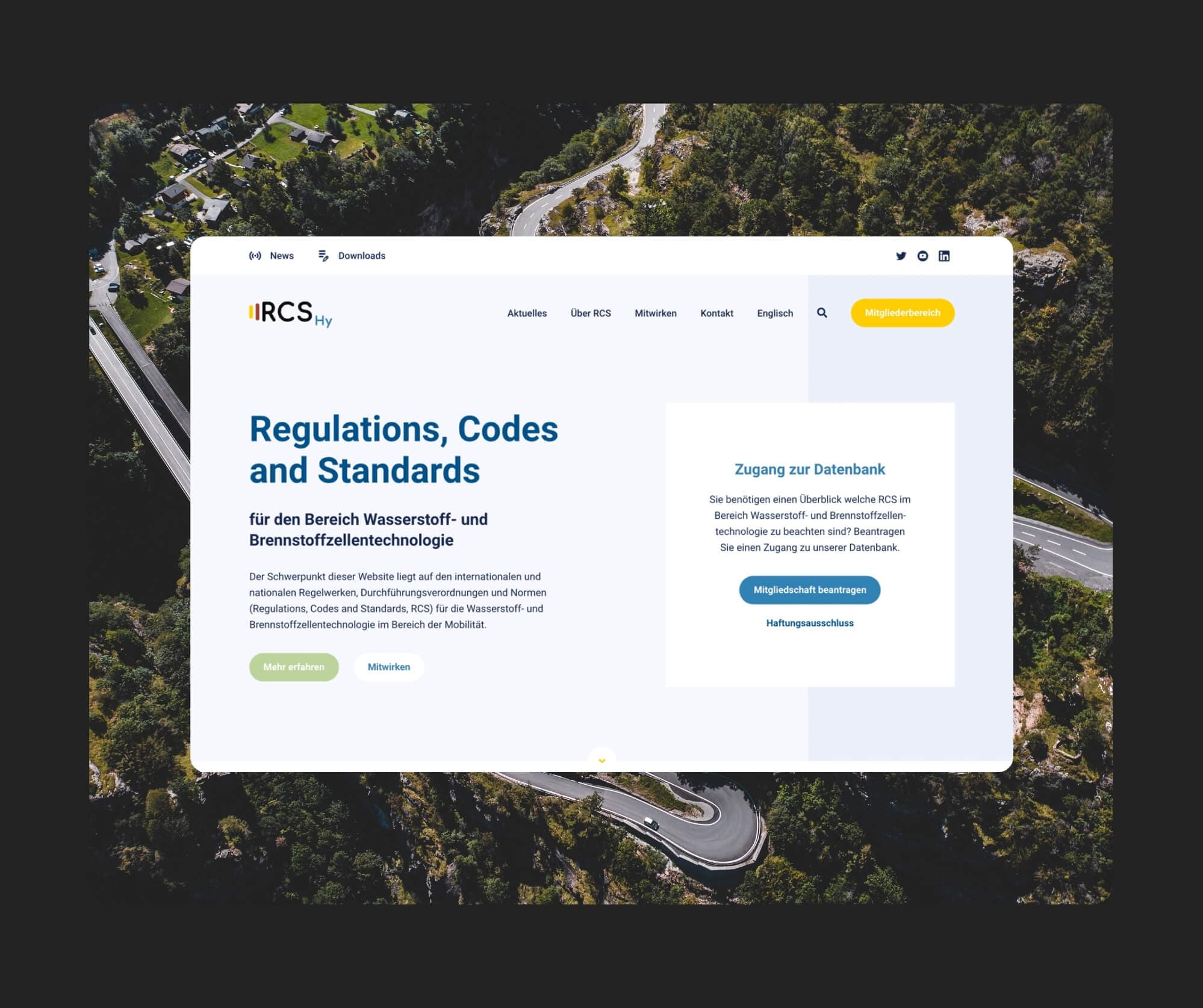 RCS by NOW - Projektansicht der Website