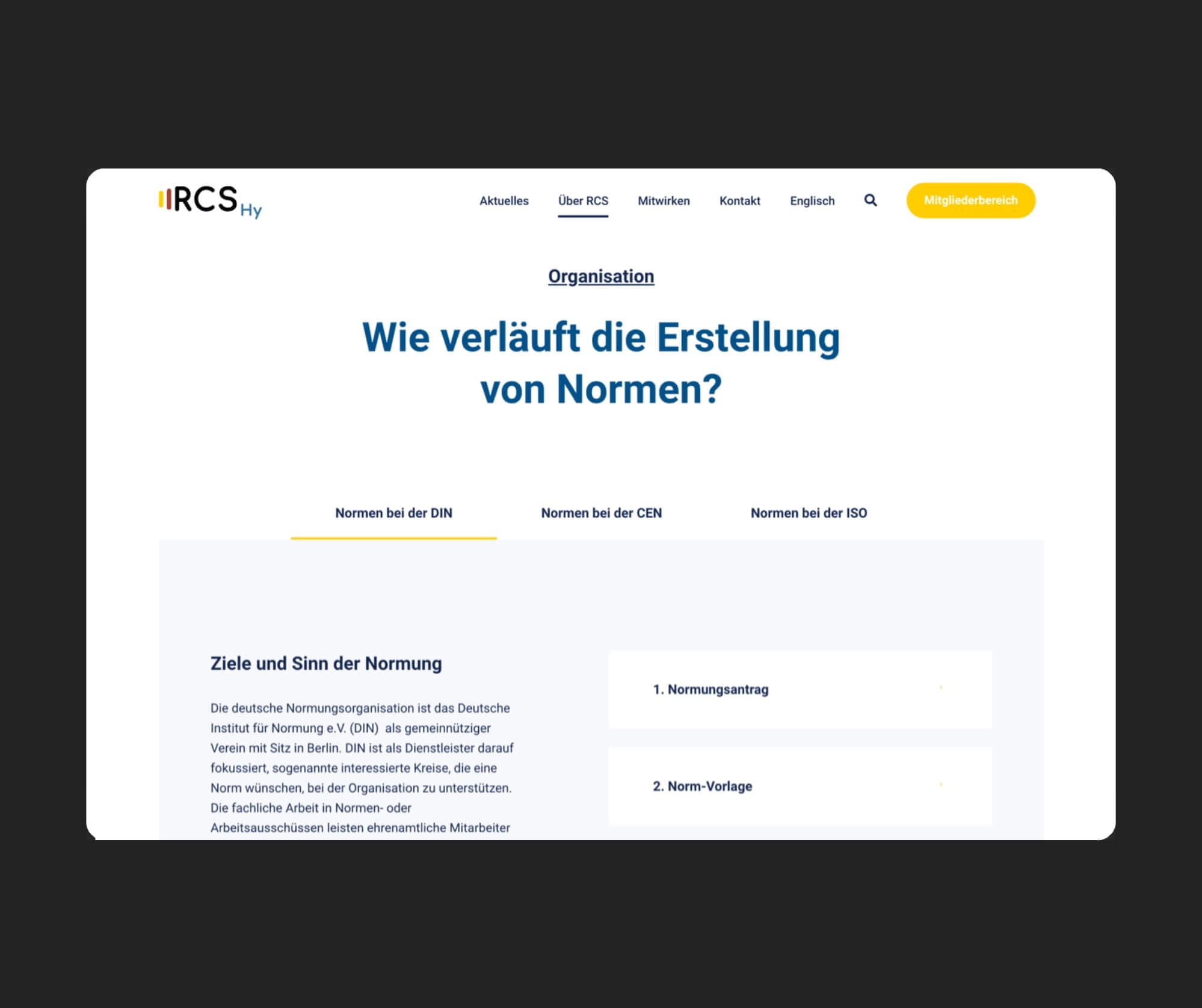 RCS by NOW - zweite Über-RCS-Ansicht der Website