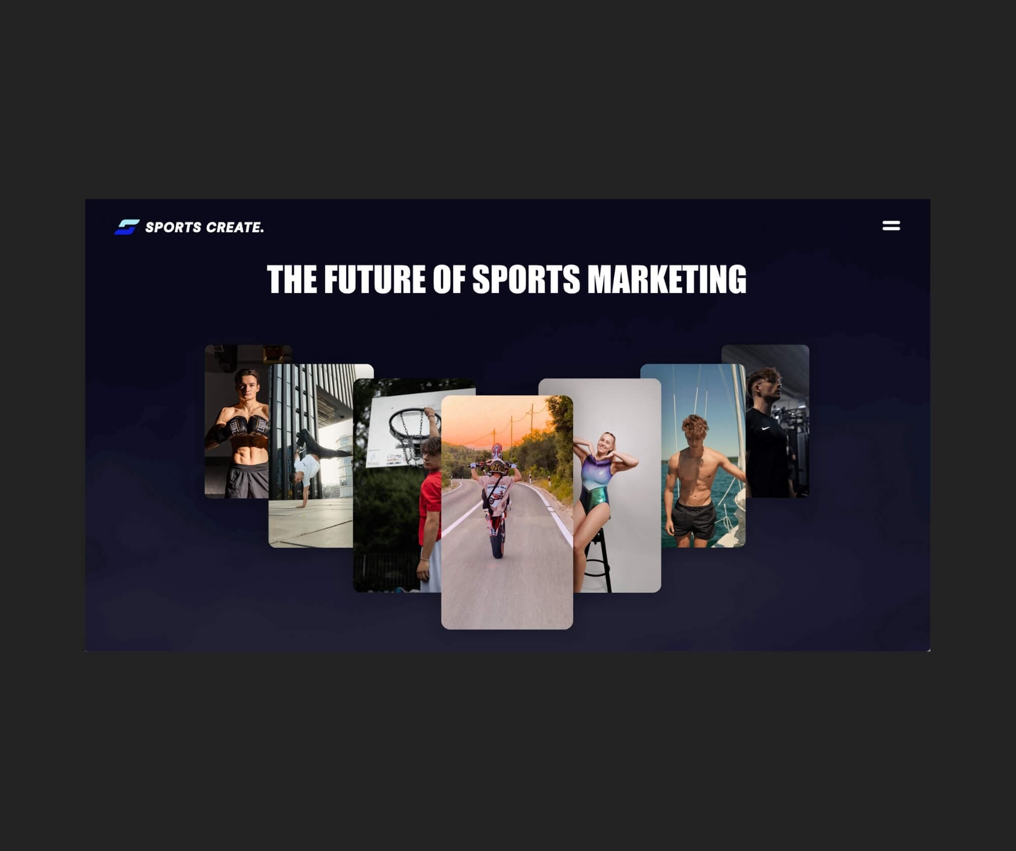 Sports Create - Agenturbereich der Website