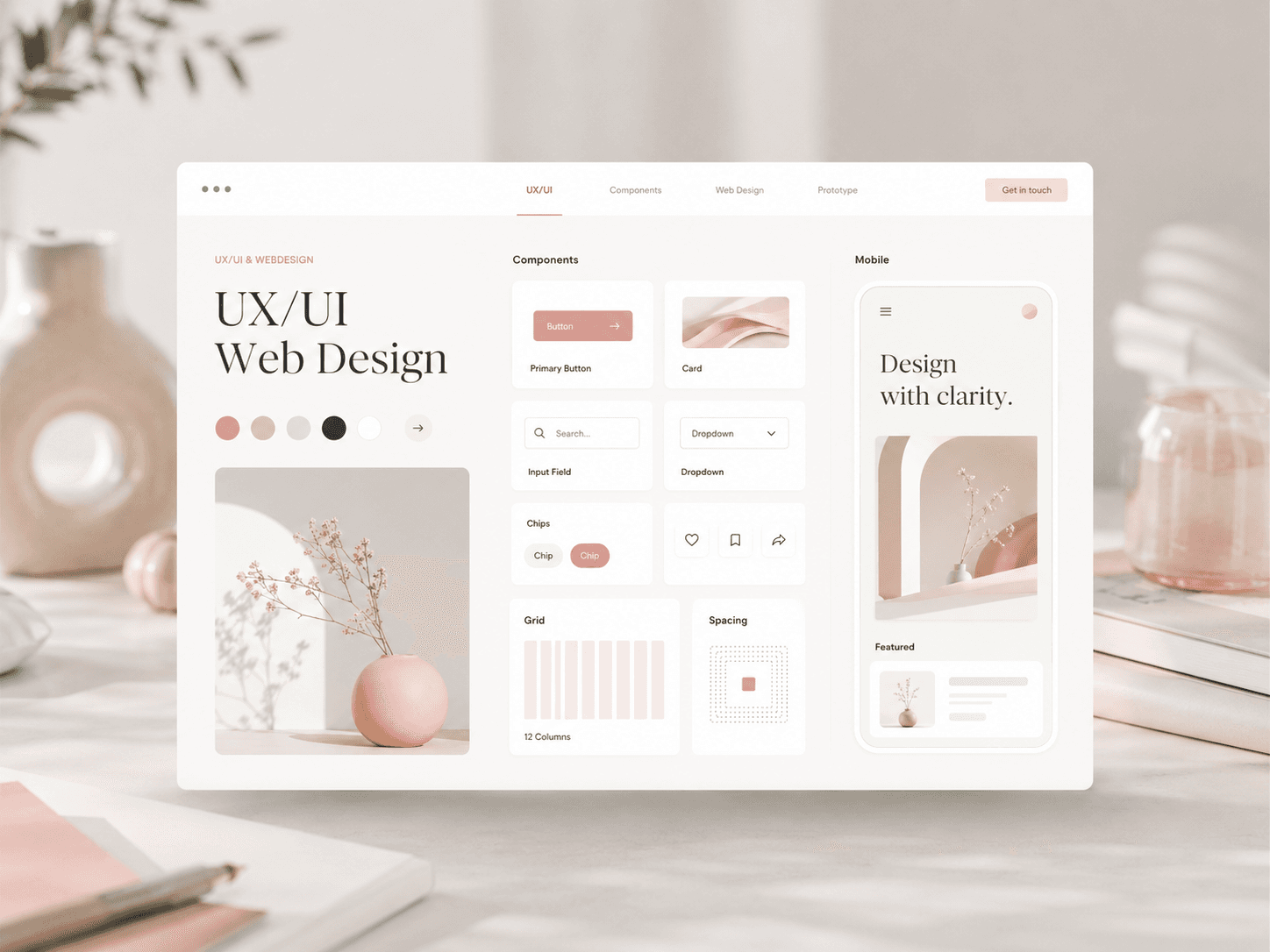 UX and web design service visual with interface and design view