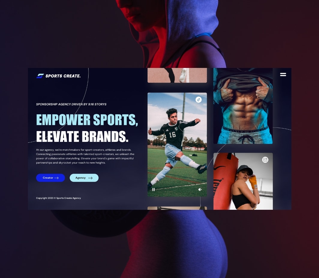 Sports Create Website mit Markenauftritt, Creator-Kommunikation und WordPress-Umsetzung