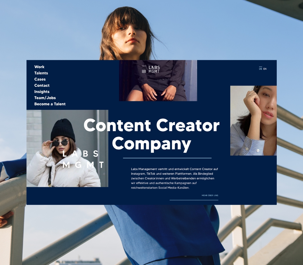 Labs Management | Web Design for Influencer Management | BxW